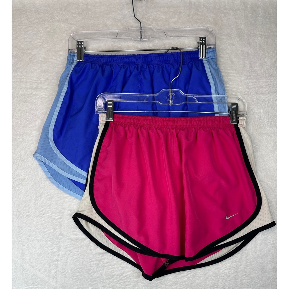 Nike Dri-FIT Tempo Running Shorts Womens Medium Blue Pink Lot of 2